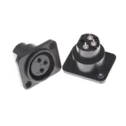 2pcs XLR Female Jack 3 Pin 3-Pole Panel Mount Chassis Socket Connector @SEA'hw