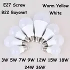 E27 Screw / B22 Bayonet 3W~36W LED Bulb Light Globe Lamp Energy Saving Bulb