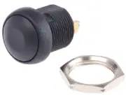 Apem PUSH BUTTON SWITCH 4A Momentary SPST IP67 Screw Terminal, Dome Shape BLACK