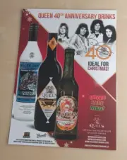 QUEEN BAND DRINKS PROMO - SIGNED AUTOGRAPHED BY BRIAN MAY - LAMINATED NEW POSTER