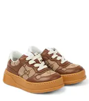 [Gucci Kids] Gucci Kids Chunky B leather sneakers UK 11 brown