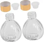 Zerodeko 2pcs Decor Container for Living Room 100ml Diffuser Bottles Screw Cap Glass Plant Holder for Home Non-Slip Base for Study Balcony Random Color