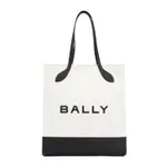 [Bally] Bally-White And Black Logo Shopping Bag-Donna OS OS