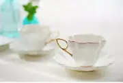 180ml China Tea Cup Ceramics Flower Bone Saucer Spoon White Porcelain Coffee Cup