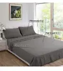 EDILLY Queen Bed Sheet Set 4 Piece Hotel Luxury Sheets - Ultra Soft QUEEN GRAY