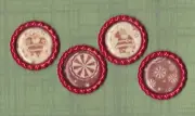 CLEARANCE! Graphic45 ST NICHOLAS #128 (4) RED Bottle Cap Accents HANDMADE