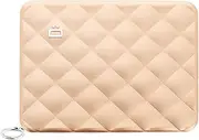 [ÖGON -DESIGNS-] Companion wallet for women, Rigid aluminum with quilted effect, RFID protection against fraud and demagnetization, Lady Case HELSINKI Large model, passport size, Rose Gold, Taille unique, Modern