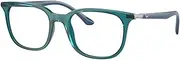 [Ray-Ban] RX7211 Eyeglasses Bundle: RX 7211 8206 Transparent Turquoise and Universal Anti-slip Silicone Leash, Transparent Turquoise