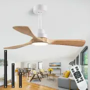 42 Ceiling Fans with Lights with Remote Control Indoor Outdoor Wooden Ceiling