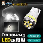 阿囉哈LED總匯_X-148-22-01_T10-3014-24燈-240流明-白光-DC12V~24V