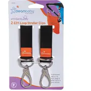 2pc Dreambaby Ezy-Loop Strap Clip Hanging Carrier Hooks For Stroller/Pram Black