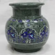 15" Marble Vase Pot, Gemstone Inlay, Vase Pot, Decor art & collectibles