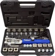 Mastercool 72475-PRC Universal Hydraulic Flaring Tool Set with Tube Cutter, Blue and Silver