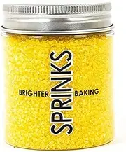Sprinks Sanding Sugar Sprinkles 80g | Sugar Sprinkles | Cake Decorations | Cupcake Sprinkles | Halloween Sprinkles | Cake Sprinkles | Sugar Crystals | Edible Sugar for Cakes | Yellow