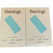 FLAMINGO FACE WAX KITS 20 Wax Strips, 1 Calming Serum & 6 Post Wax Cloths(lot 2)