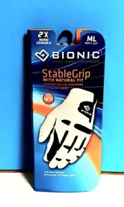 Bionic Stable Grip Men's Natural Fit Golf Leather Left Glove Sz ML New