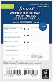 Mini Week per page with notes 4 language 2025