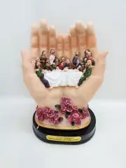 7" The Last Supper in a Hand 12 Apostles Statue Figurine Ultima Cena Mano New