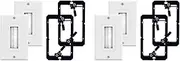 Binxind 4-Pack Brush Wall Plate with Single Gang Low Voltage Mounting Bracket Cable Pass Through Insert for Speaker Wire