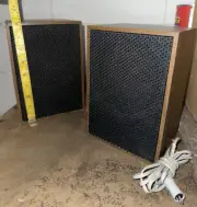 2 Vtg 9x6” 1960s Nordmende Small Box Wood Speakers New W/ Cosmetic Damage