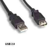 Kentek 1ft USB 2.0 Type A Extension Cord Cable MF 28AWG Data Sync Charge Black