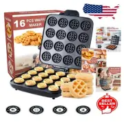 Compact 16-Hole Waffle Maker - Create Perfect Mini Waffles for Any Occasion