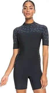 Roxy Swell Series 2mm SS Back Zip Womens Springsuit KVJ0-Black 6