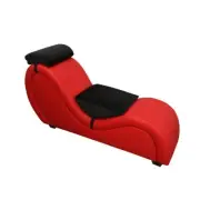 Kama Sutra Louise Donne Chaise Love Lounge Red with Black Cushions
