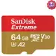 SanDisk 64GB 64G microSD【170MB/s Extreme】microSDXC micro SD SDXC 4K U3 A2手機記憶卡