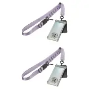 2Pcs Adjustable Universal Cell Phone Lanyard with Patch Magnetic Buckle, Purple