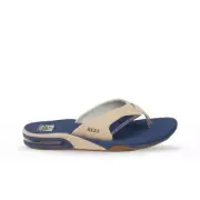 Reef Men's Fanning Flip Flop Sandal - Tan/Navy/Tan NWT