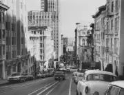 Powell Street, San Francisco 1955 Photo - View along Powell Street, which connec