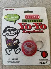 *** NEW, FACTORY SEALED, 1999 RED DUNCAN BUTTERFLY KEYCHAIN YO-YO!! ***