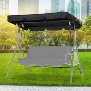 Swing Chair Canopy Replacement, Seater Garden Swing Top Cover 3 Seater 190T Polyester Replacement Canopy Waterproof Dust-Proof Anti-UV Easy to Clean