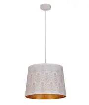 Penshade Interior Slanted with Fleur Pattern Laser Cut Pendant Light White