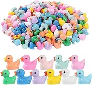 Mini Ducks 220 Pack Tiny Duck Figurines Bulk for Miniature Dollhouse Décor Accessories Garden Aquarium Potted Ornament Party Toys DIY Charms Office Classroom Activity to Hide