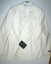New NWT 54 Mens Tuxedo Suit Pants Jacket 44 Italy Valentino Cream White Designer