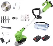 24V Cordless Grass Trimmer 3000mAh Electric Trimmer Power Garden Tools Electric Lawn Mower with 2pcs Li-ion Battery Charger