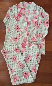 Peter Alexander Pink Poppy Flannel PJ Set Size S Bnwt