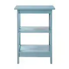 Convenience Concepts End Table 15.75" 3-Tier Shelves Square Wood in Sea Foam