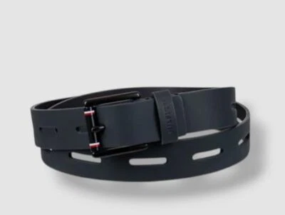 Tommy Hilfiger Men's Blue Rubberized Leather Belt Size L 38-40