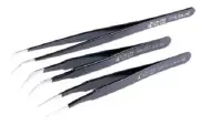 Idealtek STAINLESS STEEL TWEEZER SET K3.SA.NE 3-Pieces ESD Safe