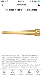 6AKC4 1 1/2inch NEW BRASS FIRE HOSE NOZZLE