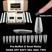 CARLO RISTA Soft Gel Tips Pre Shaped & buffed D-MED Coffin