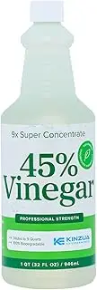 KINZUA ENVIRONMENTAL 45% Pure Vinegar, 9x Super Concentrated Vinegar Dilutes to 9 Quarts, Sewer and Septic Safe Cleaning Concentrate, 32 Fl Oz