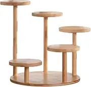 5 Tier Bamboo Tabletop Plant Stand,Plant Pot Holder,Windowsill Shelf,Planter Display Shelving Unit,Round Plant Holder,for Home, Office, Living Room, Bedroom