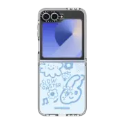 Galaxy Z Flip6 Clear Case SLOWCOASTER Blue Smile