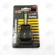 Performance Tool W917C 1/4" Slotted Pro Style Stubby Screwdriver 1-1/12" Length