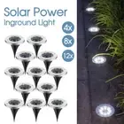 12x/24x/36x LED Buried Inground Solar Powered Recessed Light Garden Deck Path