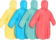 [TooToo] 2PCs Light Color Poncho Unisex Clear Waterproof Raincoat Hooded Rain Coat Adult